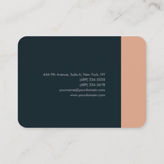 Premium - Zijderminimalistische moderne platte tek Visitekaartje (Achterkant)