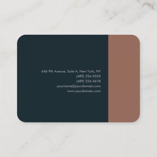 Premium - Zijderminimalistische moderne platte tek Visitekaartje (Achterkant)