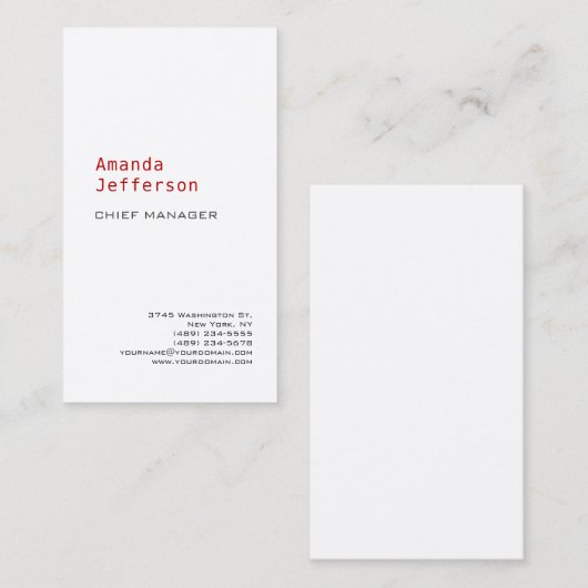 Premium - zijderupTISCH, minimaal professioneel la Visitekaartje (Voorkant / Achterkant)