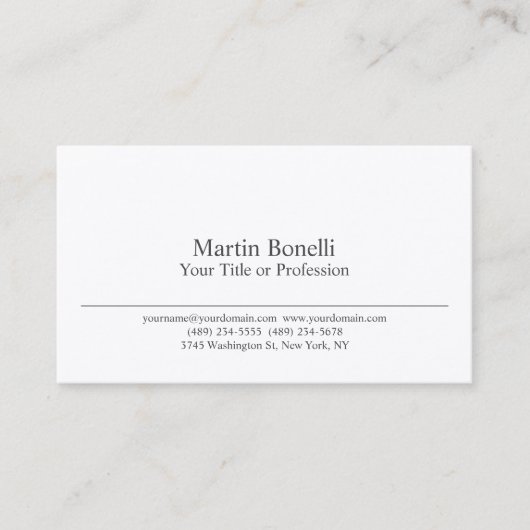 Premium - Zijderzwart & wit - professioneel modern Visitekaartje (Voorkant)