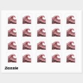 Premium Zilver ROZE MUNT GOLF Square Sticker (Vel)