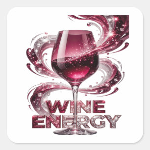 Premium Zilver WINE ENERGY Sticker Print