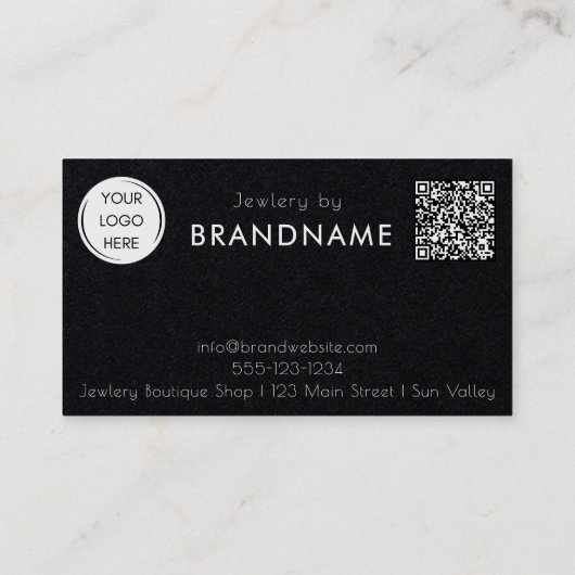 Premium Zwart Aangepaste Logo QR-code Visitekaartj Visitekaartje (Achterkant)