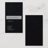 Premium Zwart Eenvoudig Gewoon Modern Minimalist Visitekaartje (Voorkant / Achterkant)