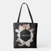 Premium - zwart Elegant Pampas Grass Tropisch Oerw Tote Bag (Achterkant)