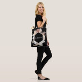 Premium - zwart Elegant Pampas Grass Tropisch Oerw Tote Bag (Op model)