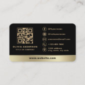 Premium Zwart en Goud Branding QR Code Visitekaartje (Voorkant)