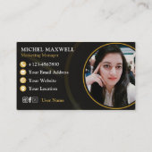 Premium zwart en goud luxe onroerend goed visitekaartje (Achterkant)