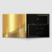 Premium Zwart Goud Moderne Typografie Gastenboek (Volledig)