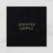 Premium Zwart Goud Professioneel Mode Vierkante Visitekaartje (Voorkant)