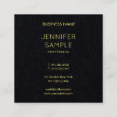 Premium Zwart Goud Professioneel Mode Vierkante Visitekaartje (Achterkant)
