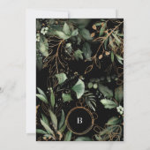 Premium - zwart goudmonogram botanische eucalyptus kaart (Achterkant)