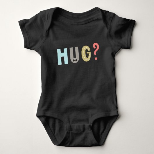 Premium Zwart | HUG ME | Eén stuk uniek Romper (Voorkant)