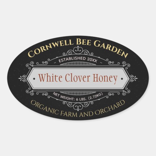 Premium zwart label  honingpot Stickers (Voorkant)