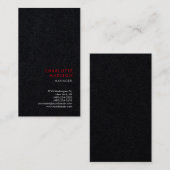 Premium - zwart, modern, minimalistisch laagje visitekaartje (Voorkant / Achterkant)