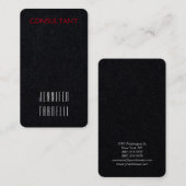 Premium - zwart - modern minimalistisch legant visitekaartje (Voorkant / Achterkant)