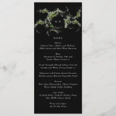 Premium zwart monogram | Eucalyptus krans bruiloft Menu (Voorkant)