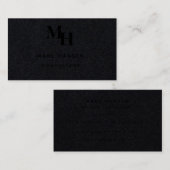 Premium zwart monogram modern Luxury Visitekaartje (Voorkant / Achterkant)