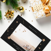 Premium - zwart, onyx kerstfoto, fijn feestdagenkaart