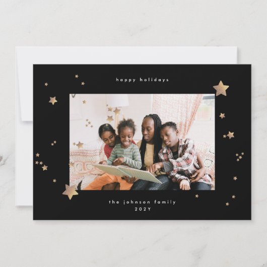 Premium - zwart, onyx kerstfoto, fijn feestdagenkaart (Voorkant)