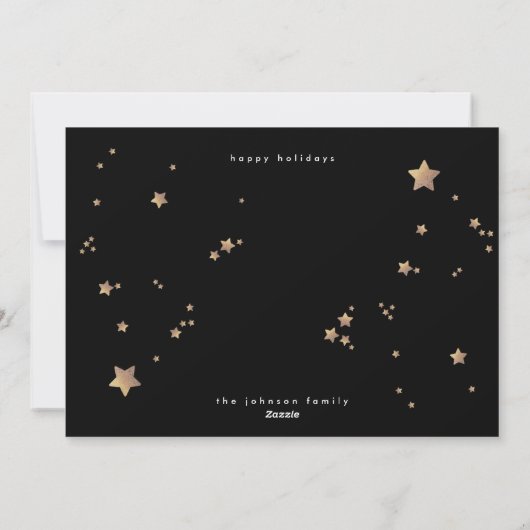 Premium - zwart, onyx kerstfoto, fijn feestdagenkaart (Achterkant)