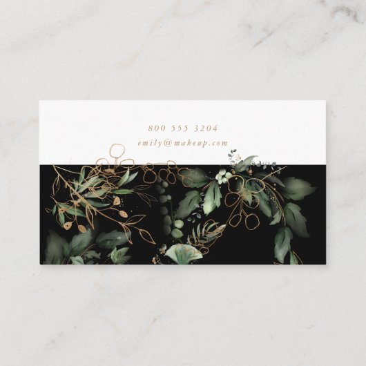 Premium zwart onyx modern eucalyptus Corporate Visitekaartje (Achterkant)