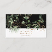 Premium zwart onyx modern eucalyptus Corporate Visitekaartje (Voorkant)