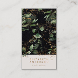 Premium zwart onyx modern eucalyptus Corporate Visitekaartje