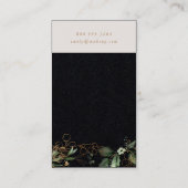 Premium zwart onyx modern eucalyptus Corporate Visitekaartje (Achterkant)