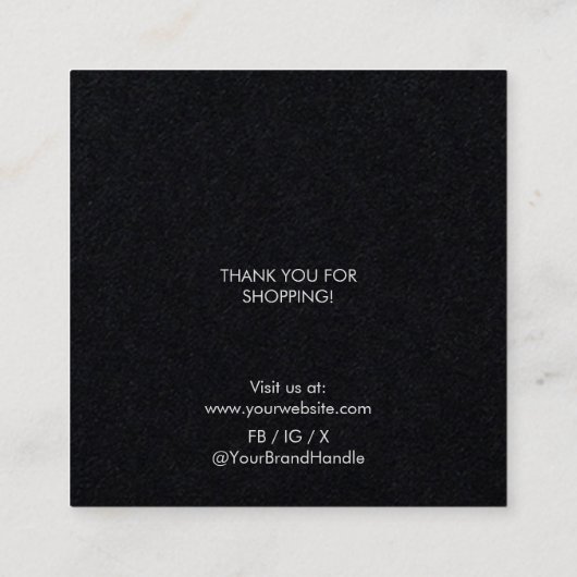 Premium Zwart Oorbellen Houder Sieraden Display Ka Contactkaartje (Achterkant)