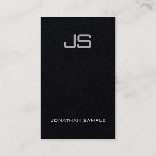 Premium zwart oplaadmonogram - Verticale plaat Visitekaartje (Voorkant)