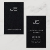 Premium zwart oplaadmonogram - Verticale plaat Visitekaartje (Voorkant / Achterkant)