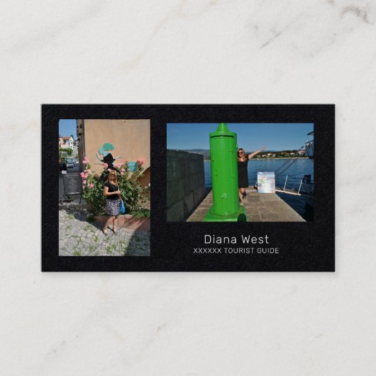 Premium zwart papier foto-Visitekaartje Visitekaartje (Voorkant)