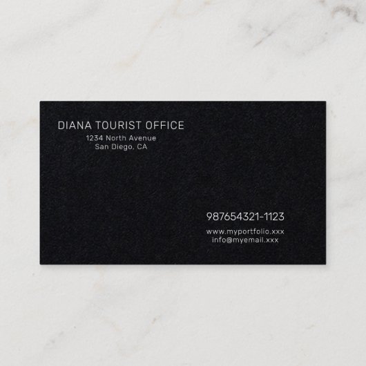 Premium zwart papier foto-Visitekaartje Visitekaartje (Achterkant)