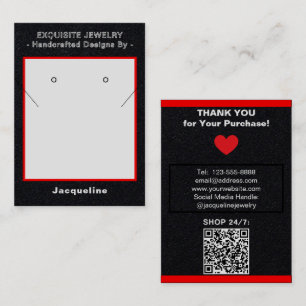 Premium Zwart Rode Sieraden Kaartjes QR