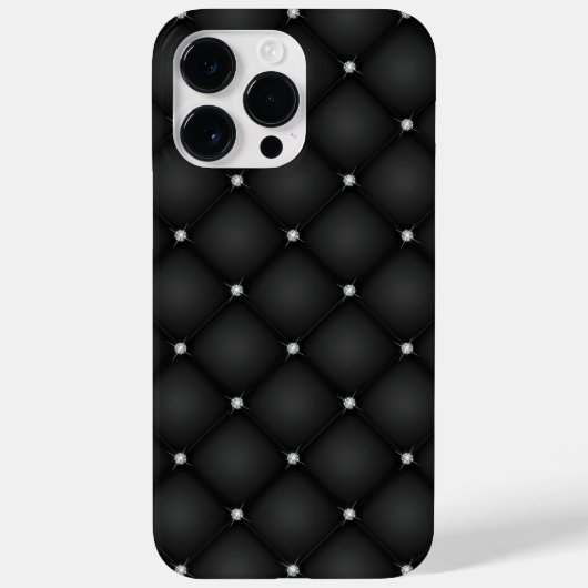 Premium zwart vierkant patroon Case-Mate iPhone case (Achterkant)