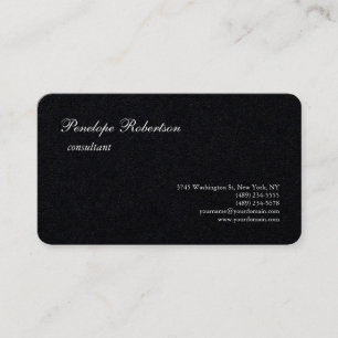 Premium zwart vlak minimalistisch klassiek ontwerp visitekaartje