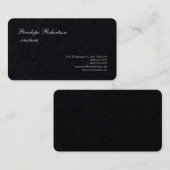 Premium zwart vlak minimalistisch klassiek ontwerp visitekaartje (Voorkant / Achterkant)