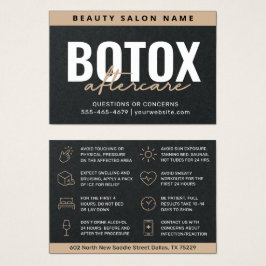 Premium Zwarte Botox Nazorg Instructiekaart Visitekaartje
