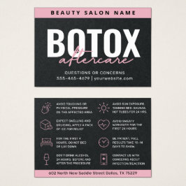 Premium Zwarte Botox Nazorg Instructiekaart Visitekaartje