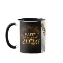 premium zwarte gouden gelukkig nieuwjaar koffiemok