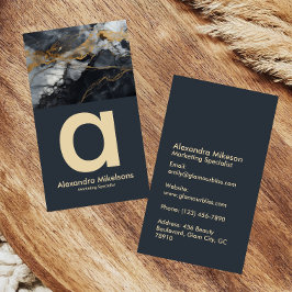 Premium Zwarte Marmeren Branding Visitekaartje