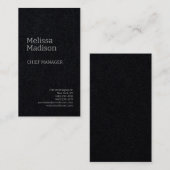 Premium - zwarte, moderne, minimale professionele  visitekaartje (Voorkant / Achterkant)