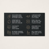 Premium - zwarte naalden Lipvulling Aftercare Kaar Visitekaartje (Achterkant)