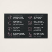 Premium - zwarte naalden Lipvulling Aftercare Kaar Visitekaartje (Achterkant)