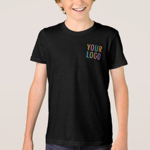 Premium Zwarte T-Shirt voor Jongens met Bedrijfslo