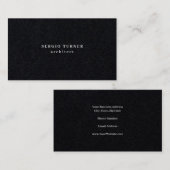 Premium zwarte trendy minimalistische professional visitekaartje (Voorkant / Achterkant)