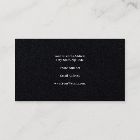 Premium zwarte trendy minimalistische professional visitekaartje (Achterkant)