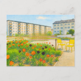 Premnitz tulpen seizoen aquarel havelland feestdagenkaart