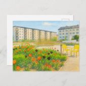 Premnitz tulpen seizoen aquarel havelland feestdagenkaart (Voorkant / Achterkant)